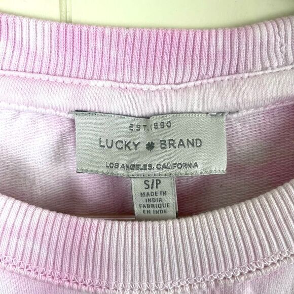 Lucky Brand Women’s Small Pink Tie Dye Pullover Crewneck Sweatshirt - Picture 3 of 3